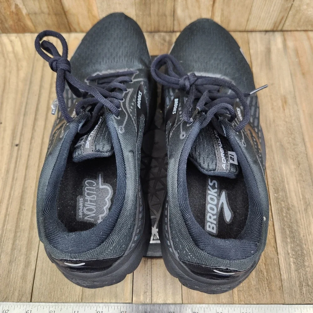 Brooks Adrenaline GTS 21 Womens 10 Wide D Triple Black Running Shoes 1203291D020